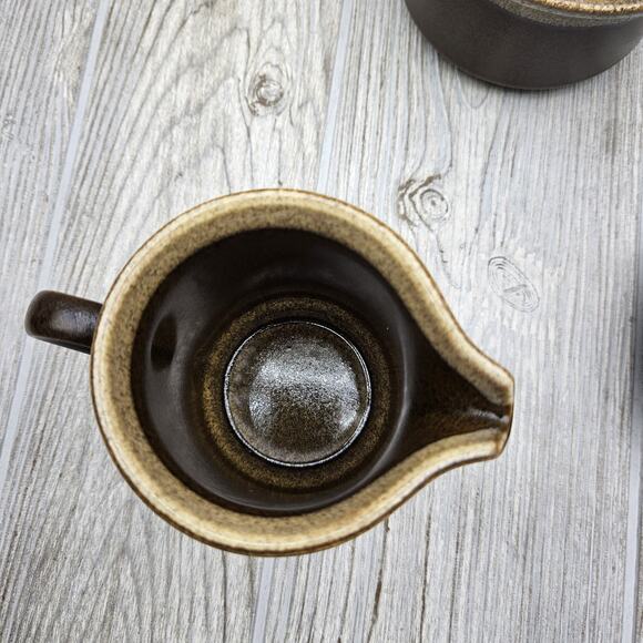 Mikasa Ultima Plus F2000 Creamer & Sugar‎ Bowl Set With Lid Brown Tan Japan MCM - Picture 6 of 11